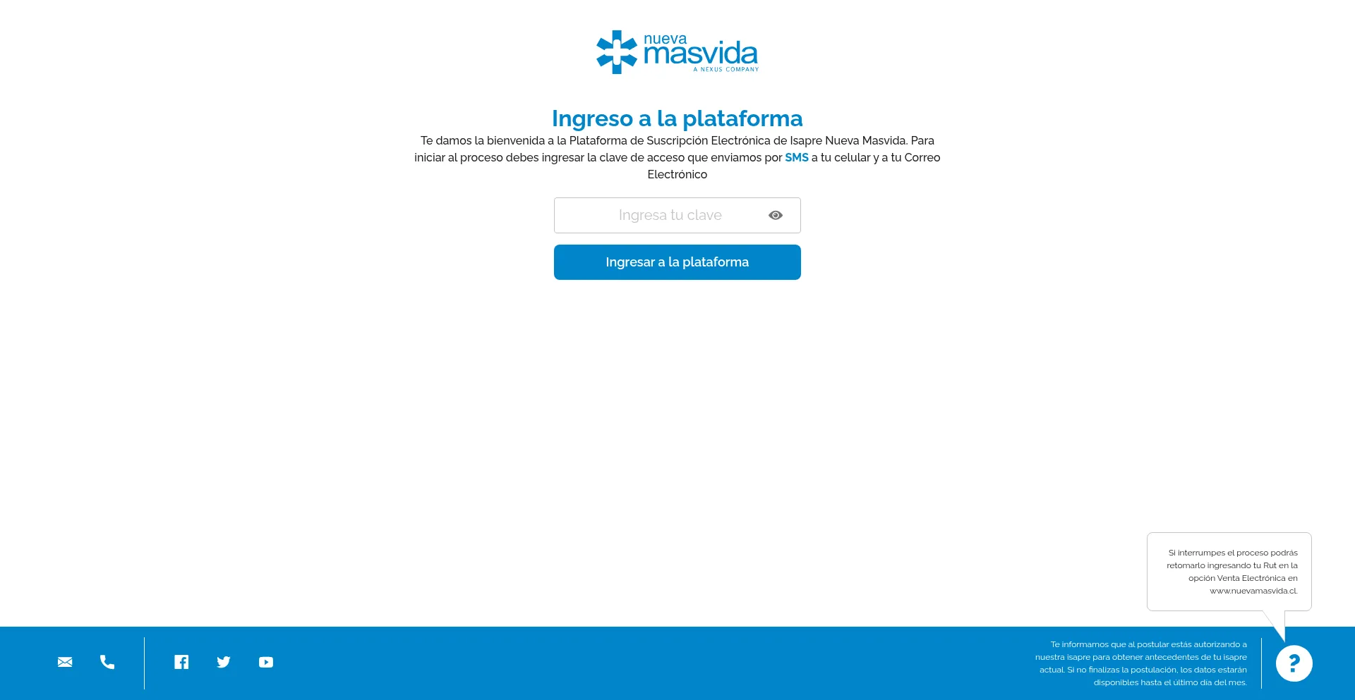 Website screenshot of Pse.nuevamasvida.cl