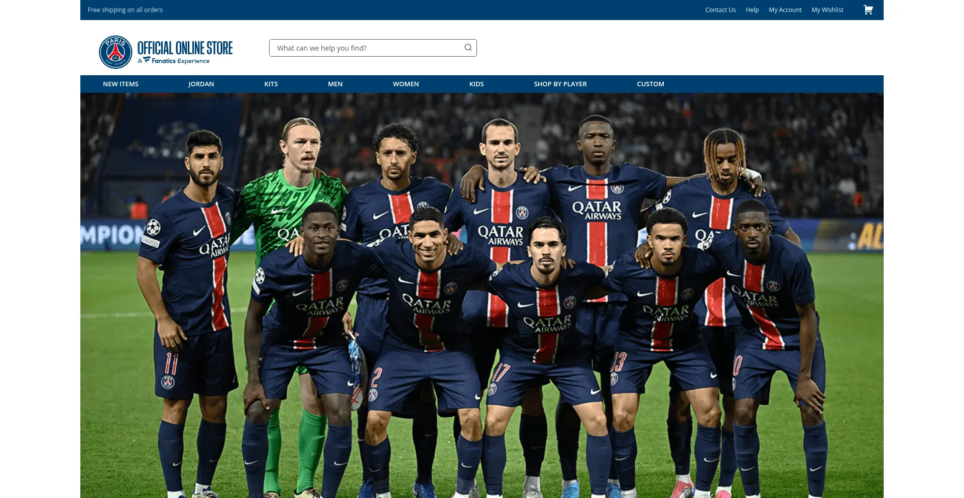 Website screenshot of Psgfanshop.com