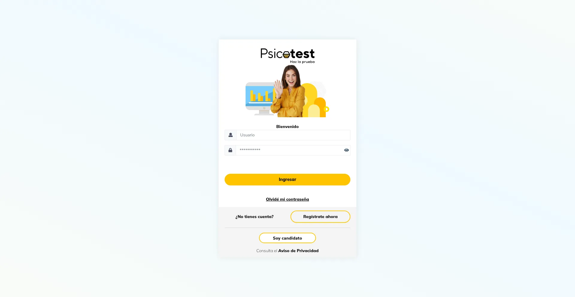 Website screenshot of Psicotest.app