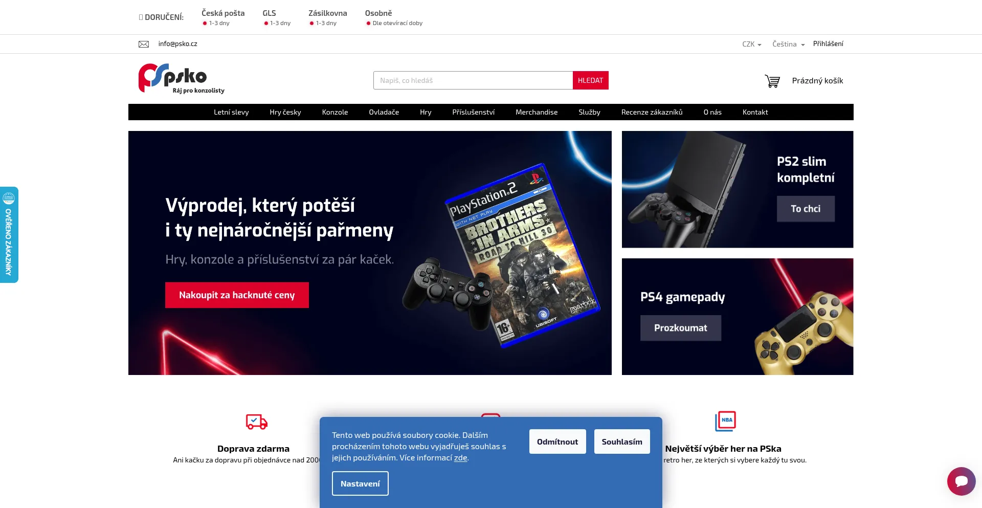Website screenshot of Psko.cz