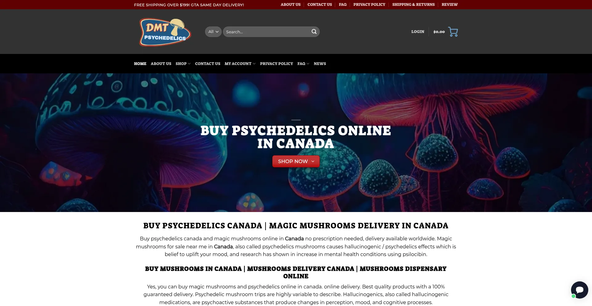 Psychedelicsdmtshop.ca Screenshot