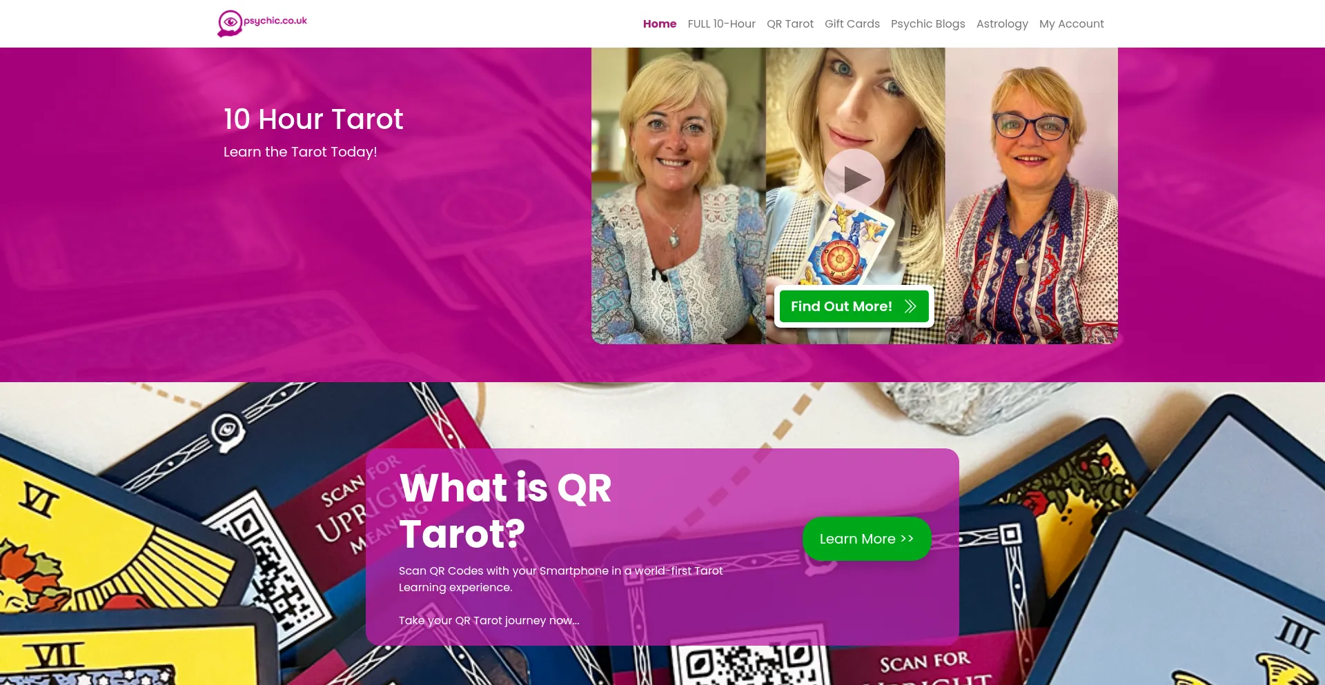 Website screenshot of Psychic.co.uk