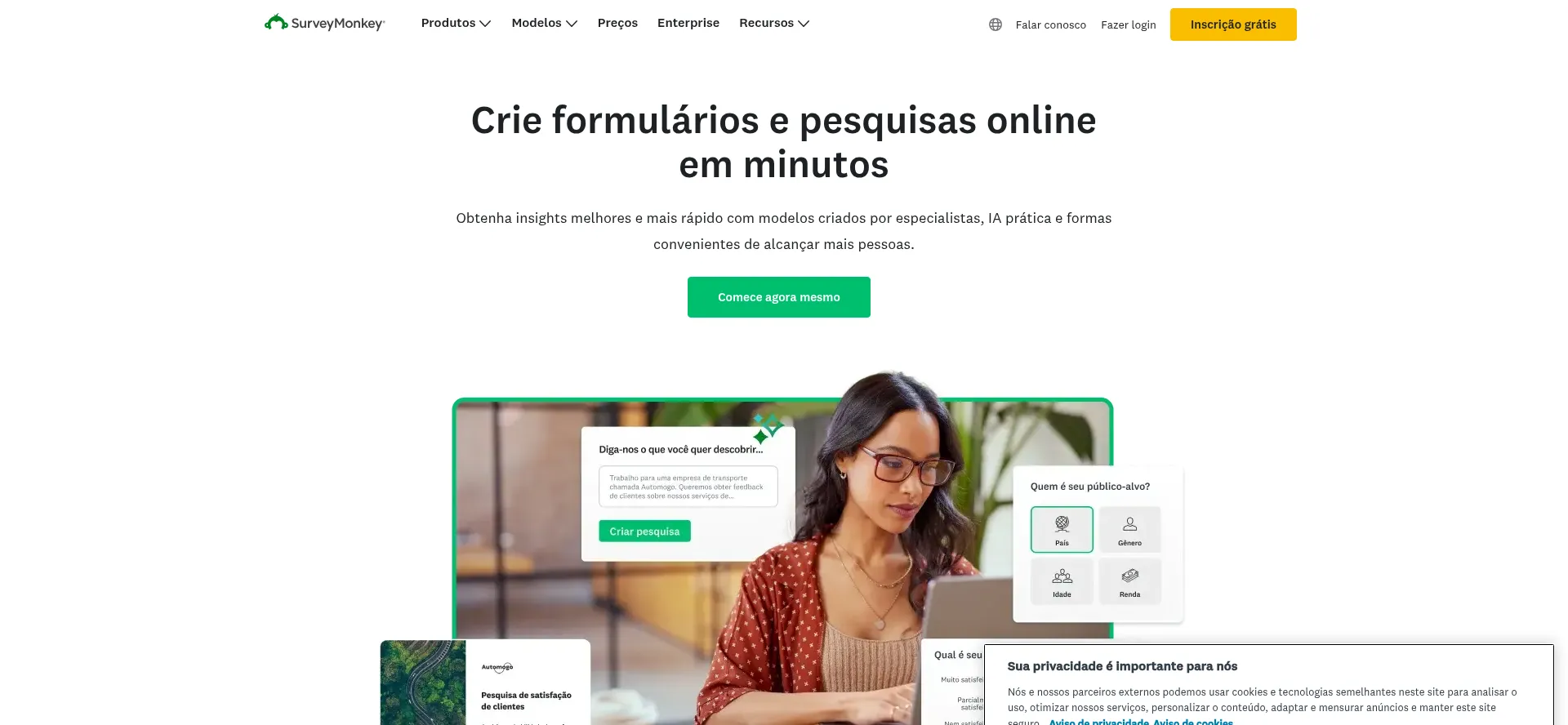Website screenshot of Pt.surveymonkey.com