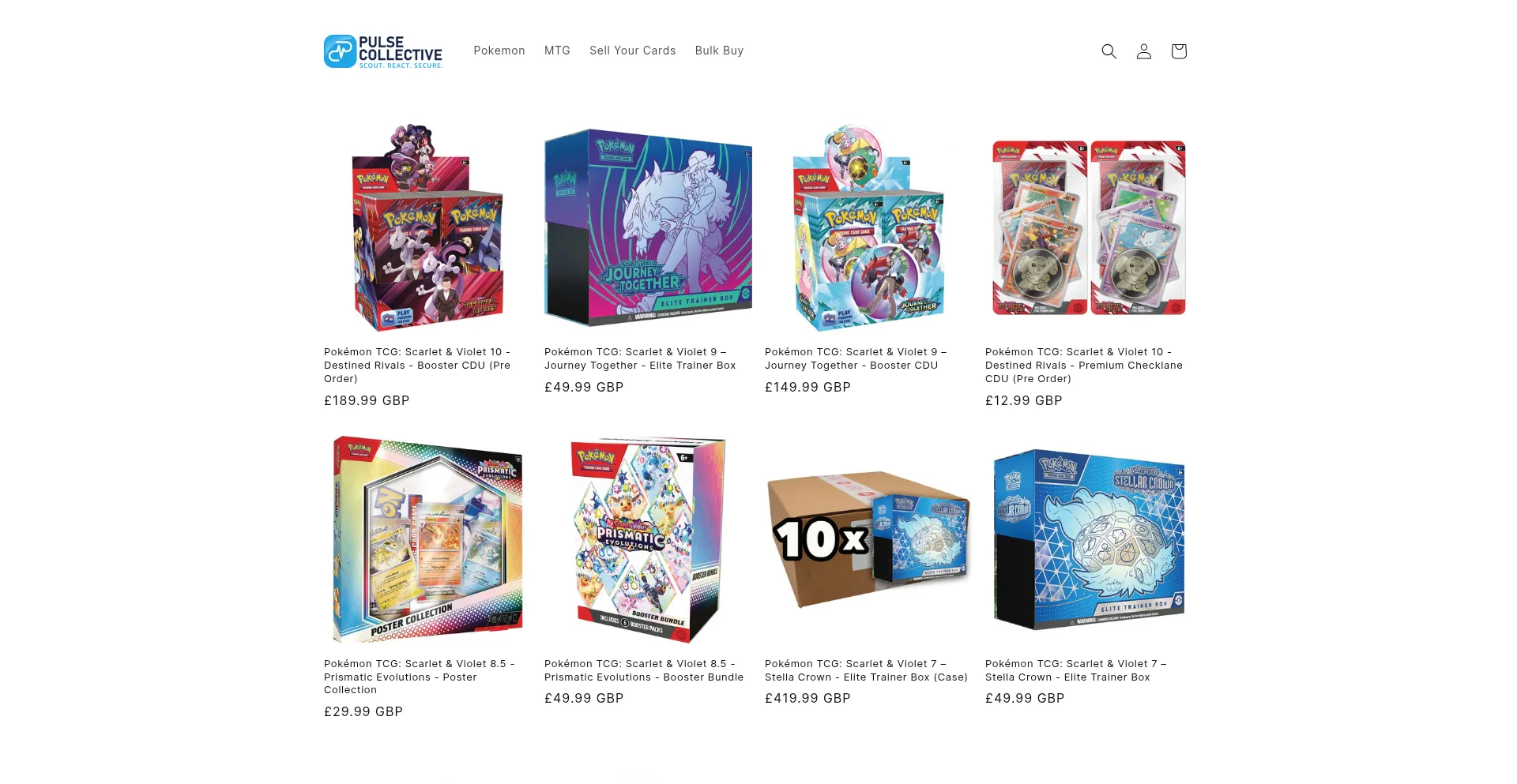Website screenshot of Pulsecollective.co.uk