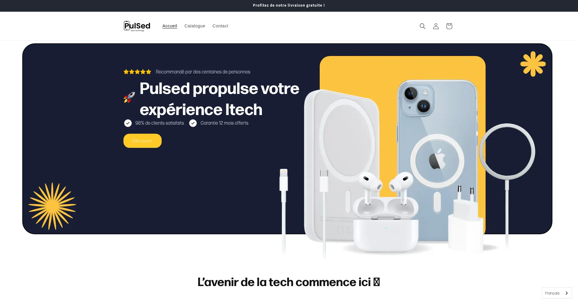 Website screenshot of Pulsedstores.com