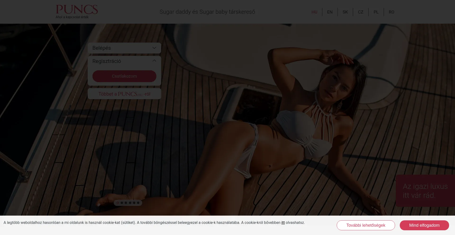 Website screenshot of Puncs.hu