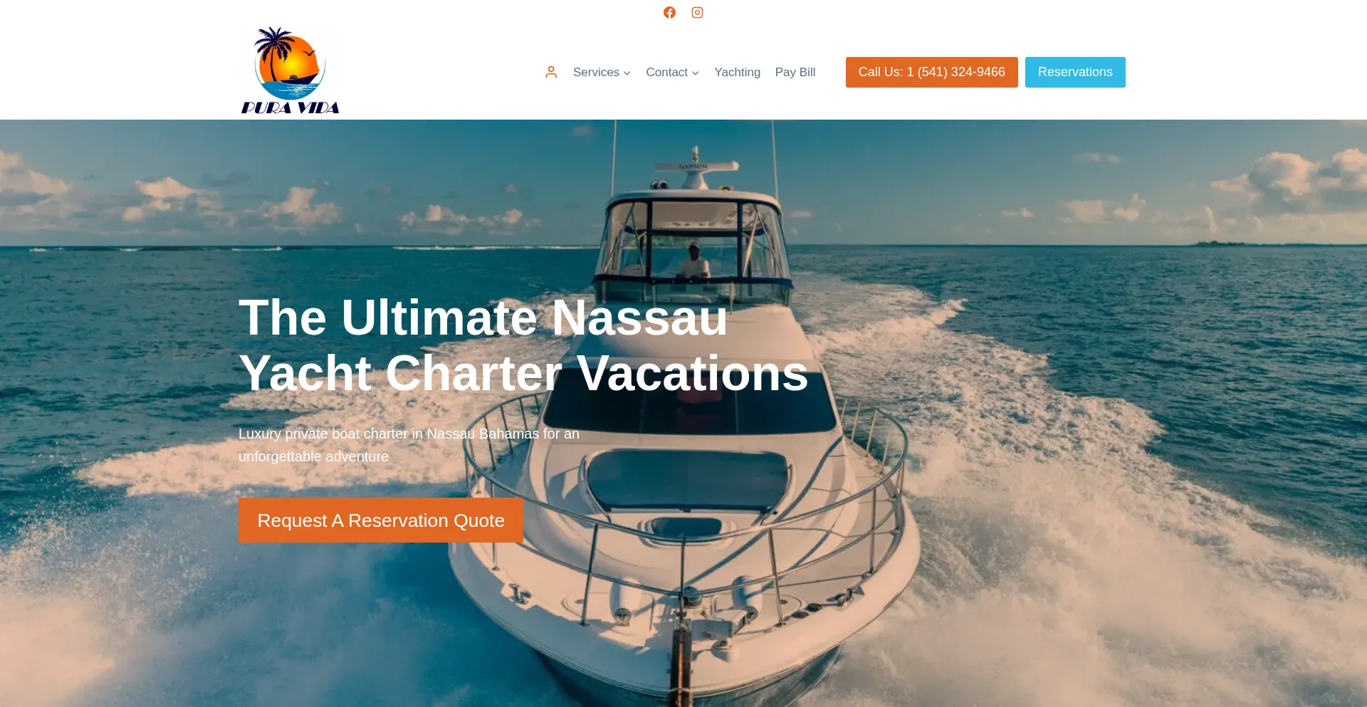 Website screenshot of Purayachtcharters.com