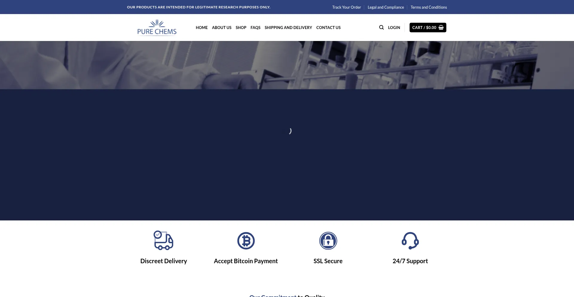 Website screenshot of Pure-chems.com
