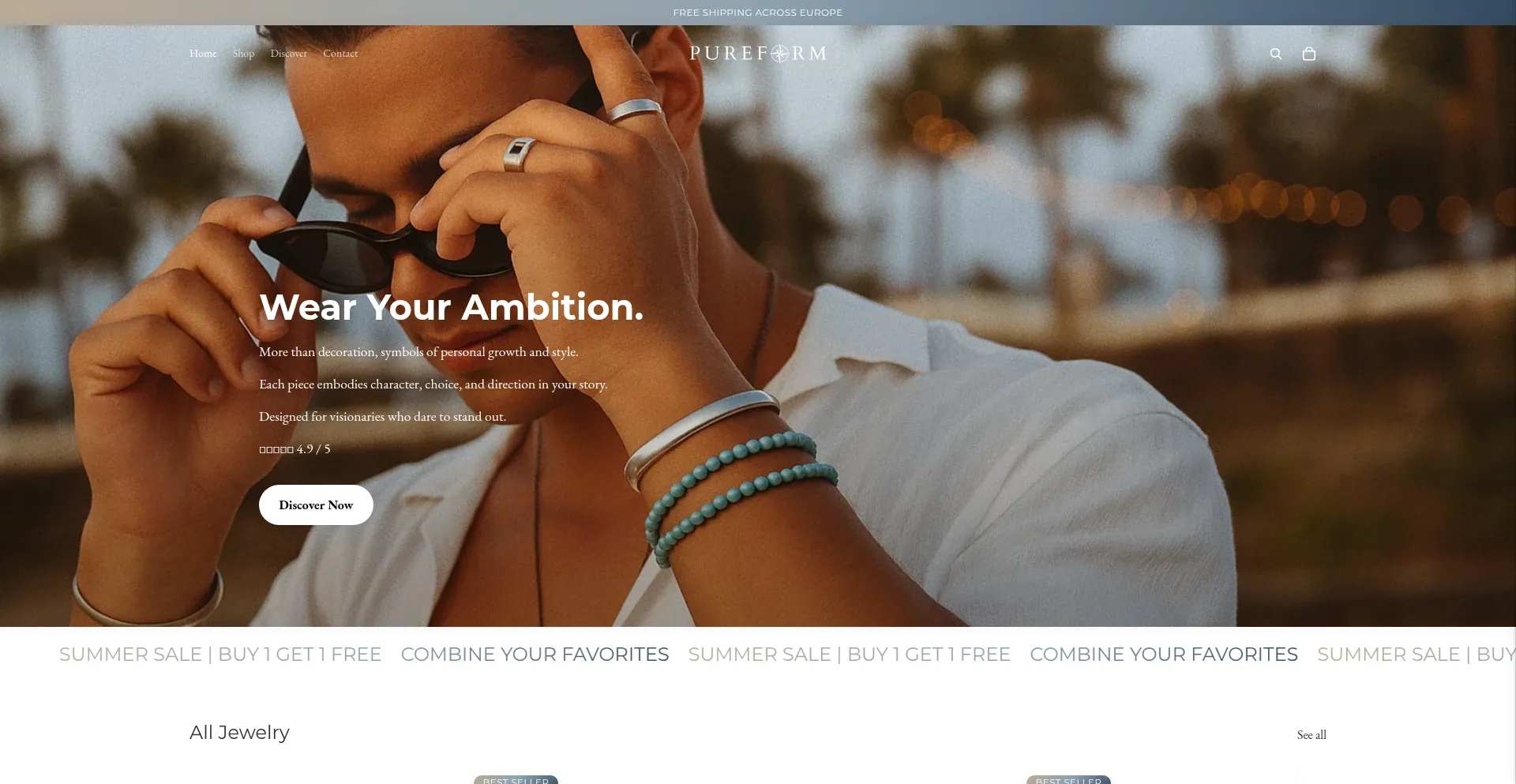 Website screenshot of Pureform.nl