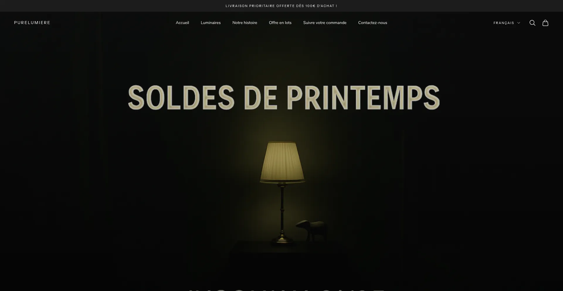 Website screenshot of Purelumiere.be