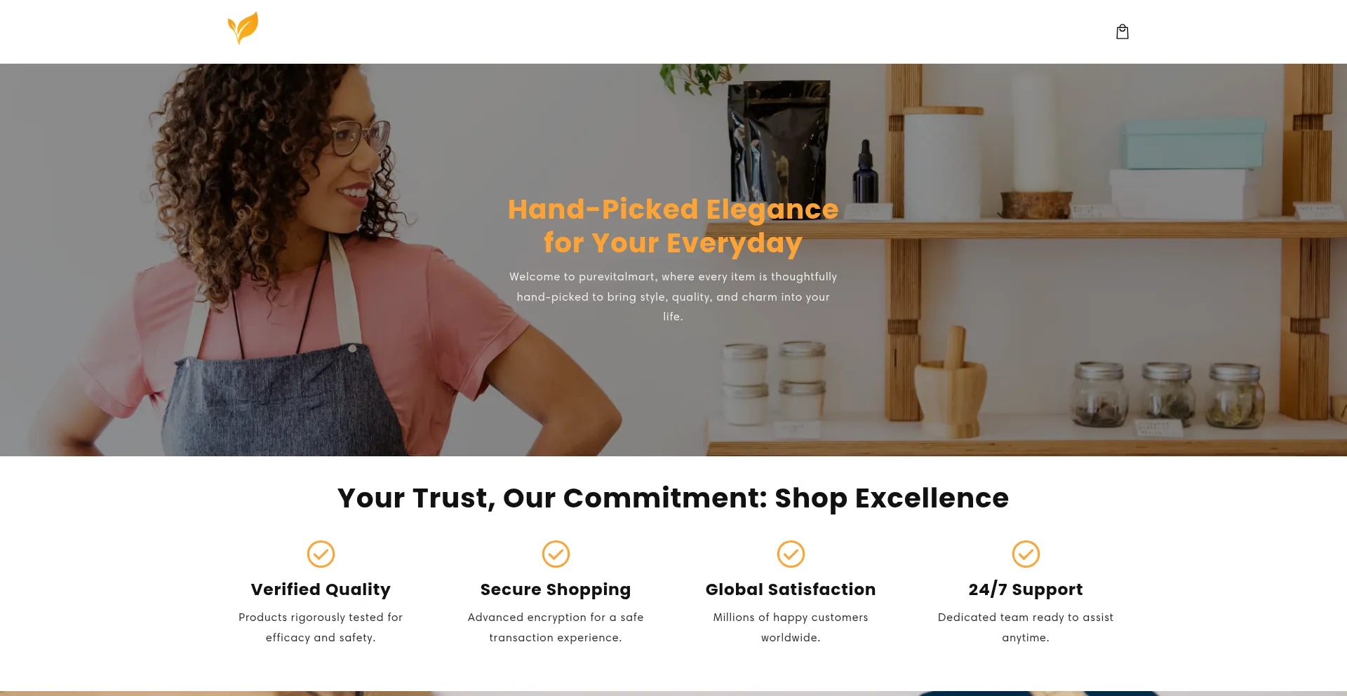 Website screenshot of Purevitalmart.com