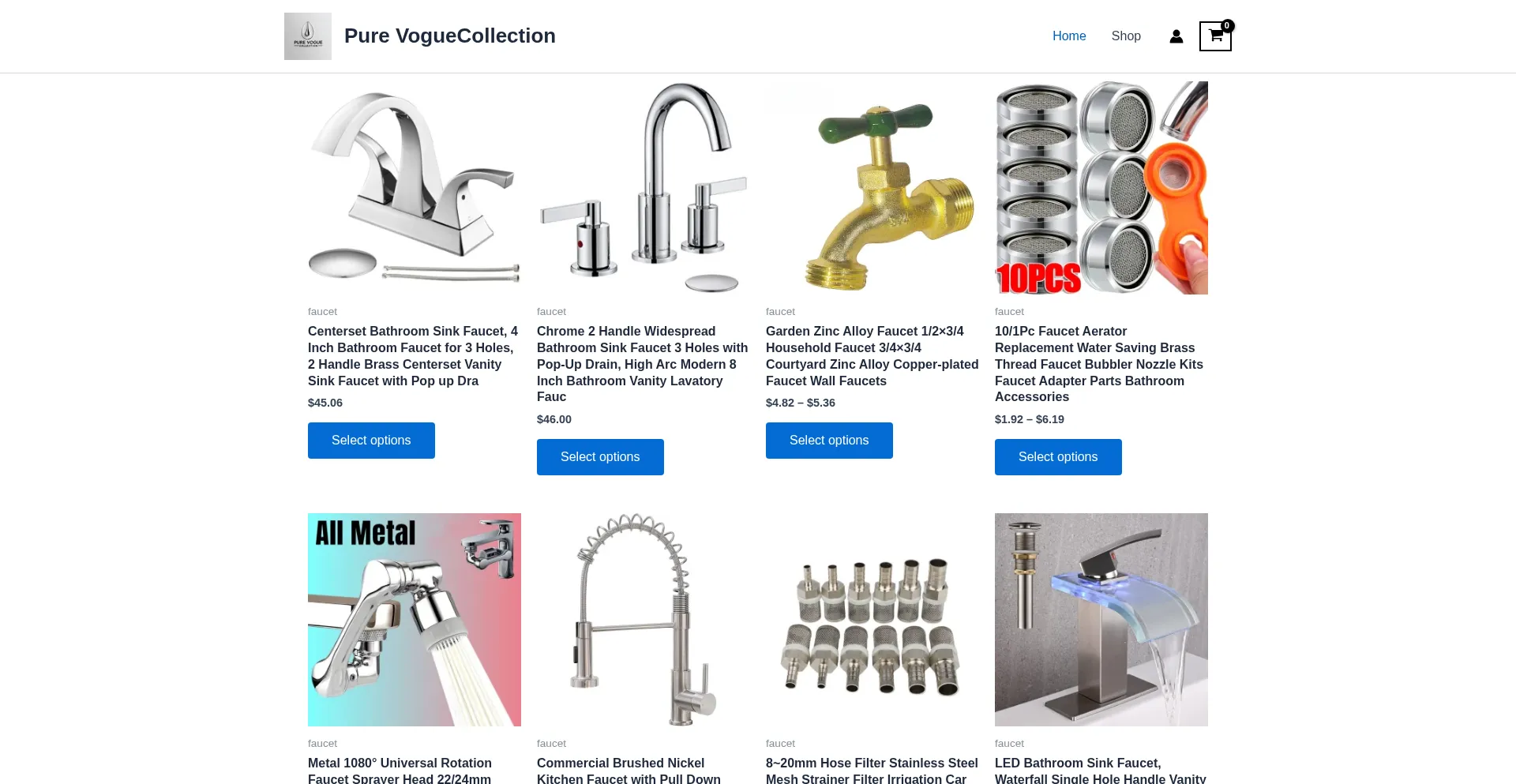 Website screenshot of Purevoguecoll.shop