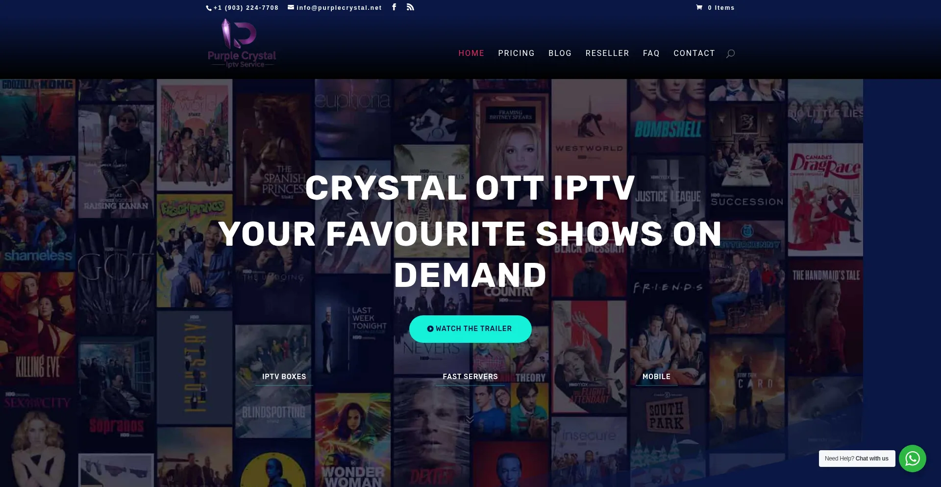 Website screenshot of Purplecrystal.net