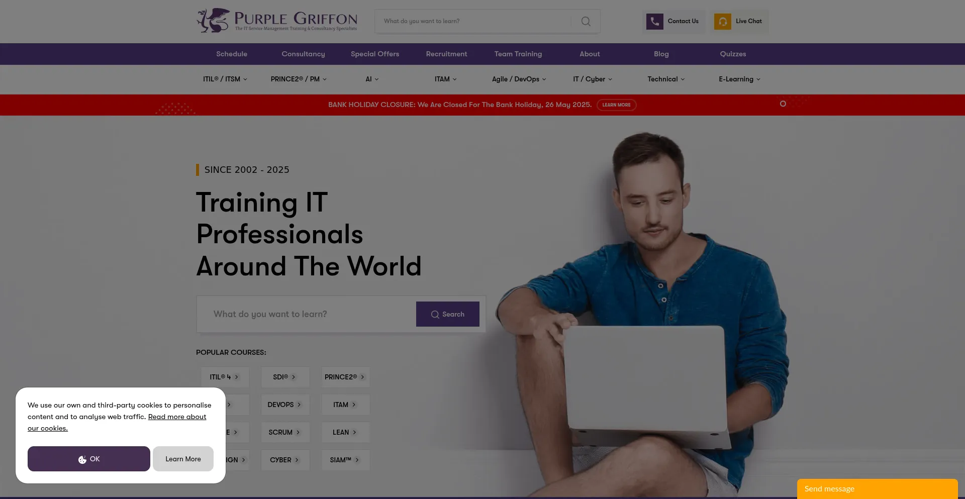 Website screenshot of Purplegriffon.com