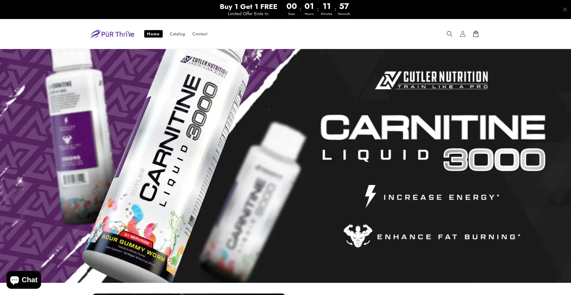 Website screenshot of Purthrive.com
