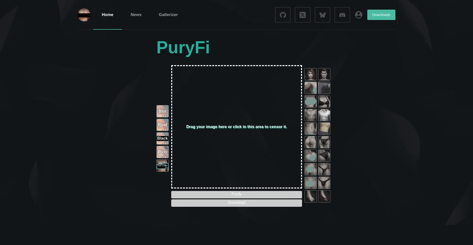 Website screenshot of Pury.fi