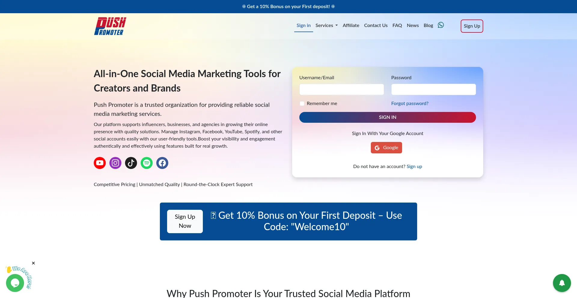 Pushpromoter.com Screenshot