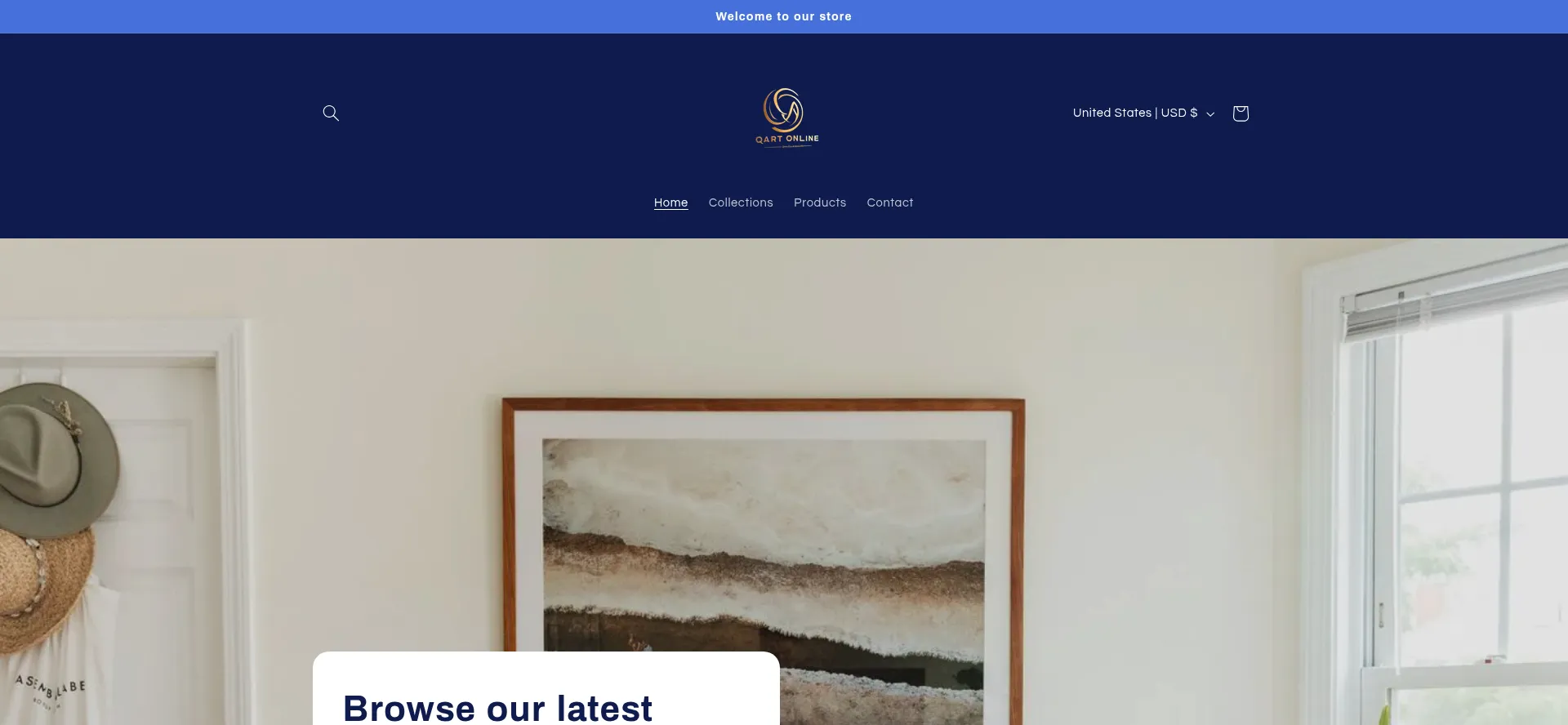 Website screenshot of Qaart.online