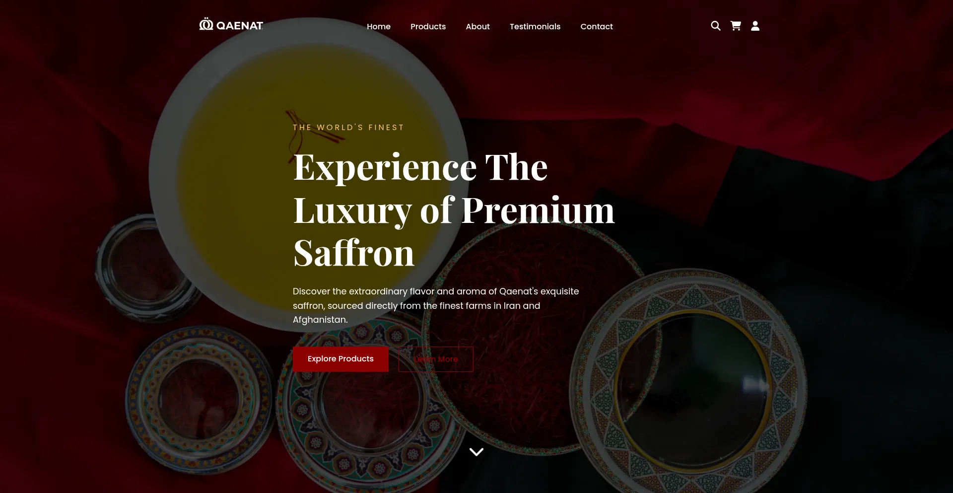 Website screenshot of Qaenatsaffron.com