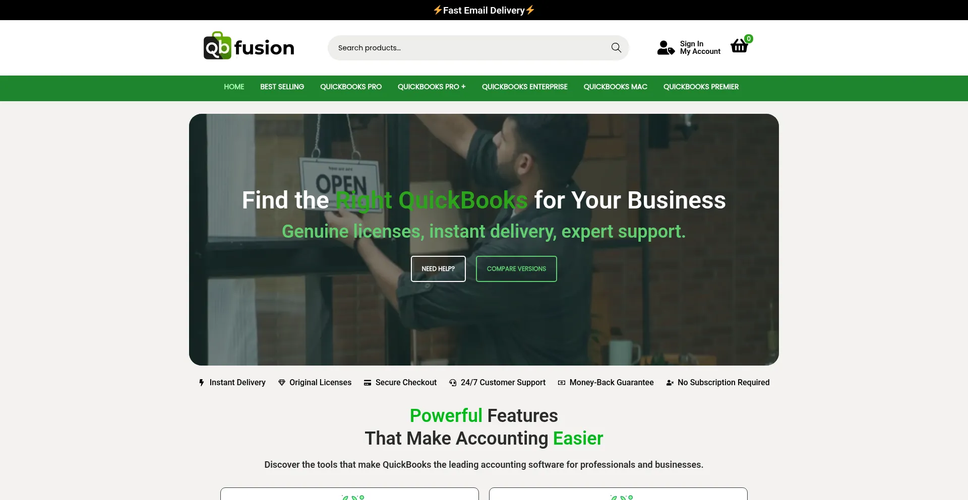 Website screenshot of Qbfusion.com