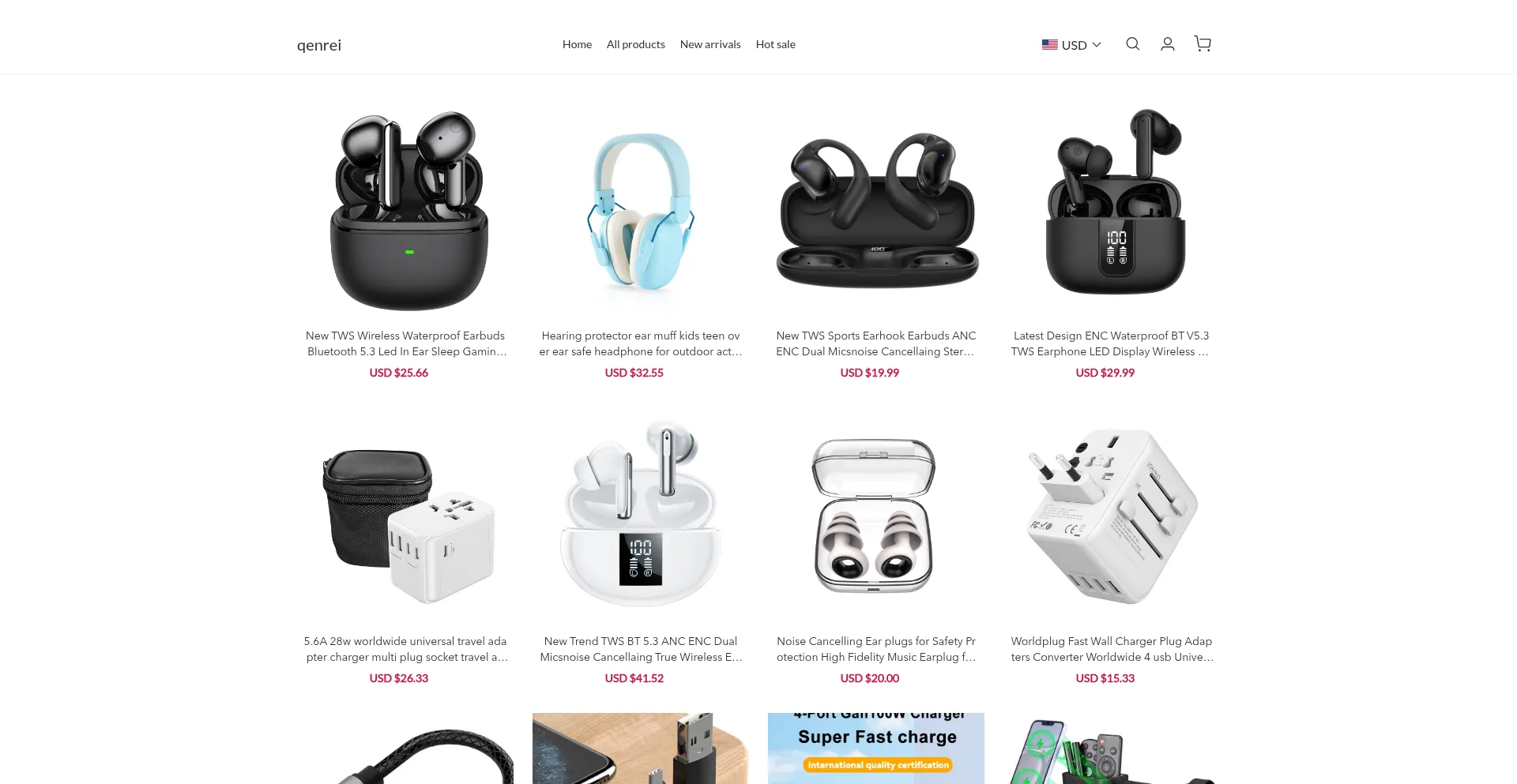 Website screenshot of Qenrei.com