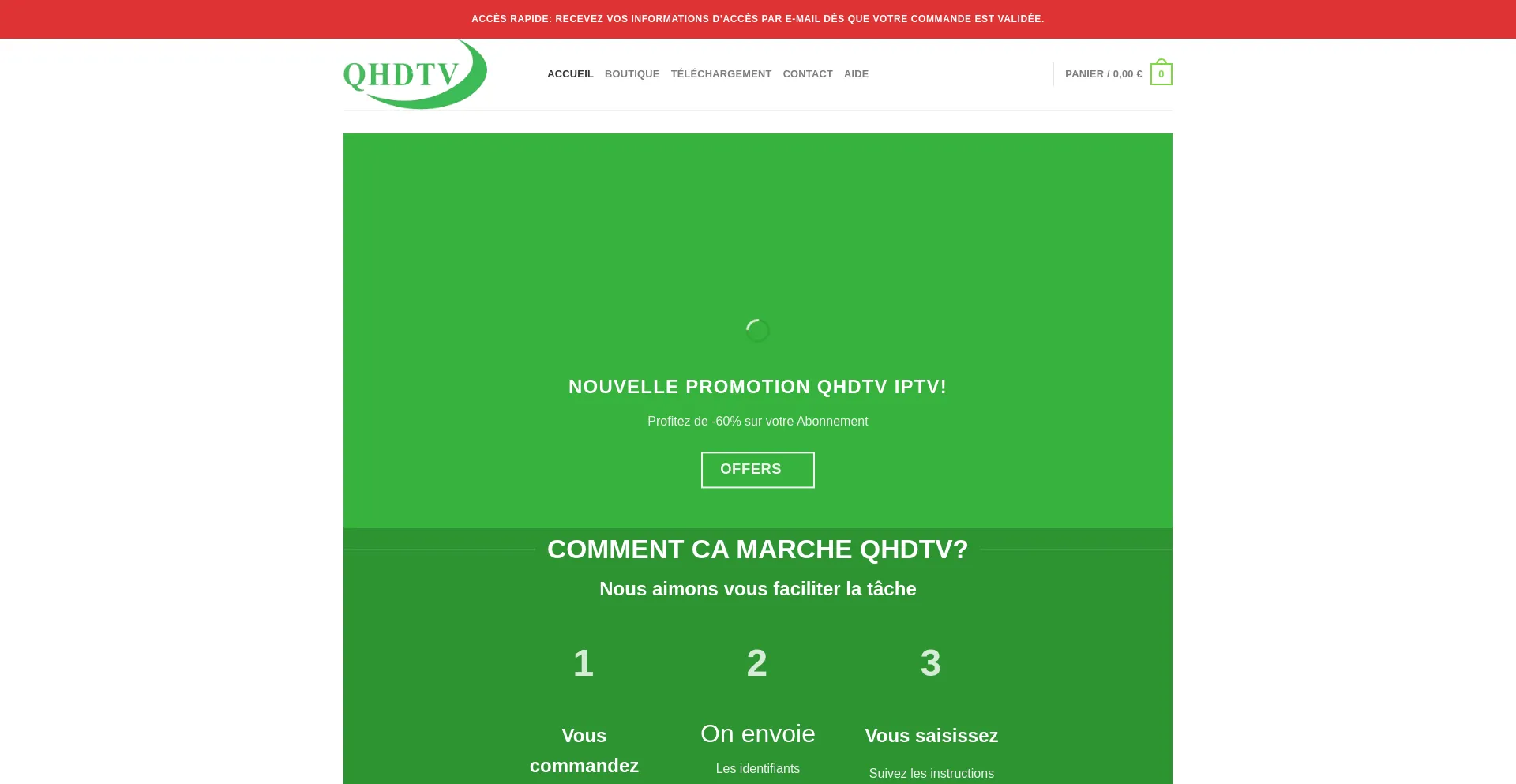 Website screenshot of Qhdtv.live