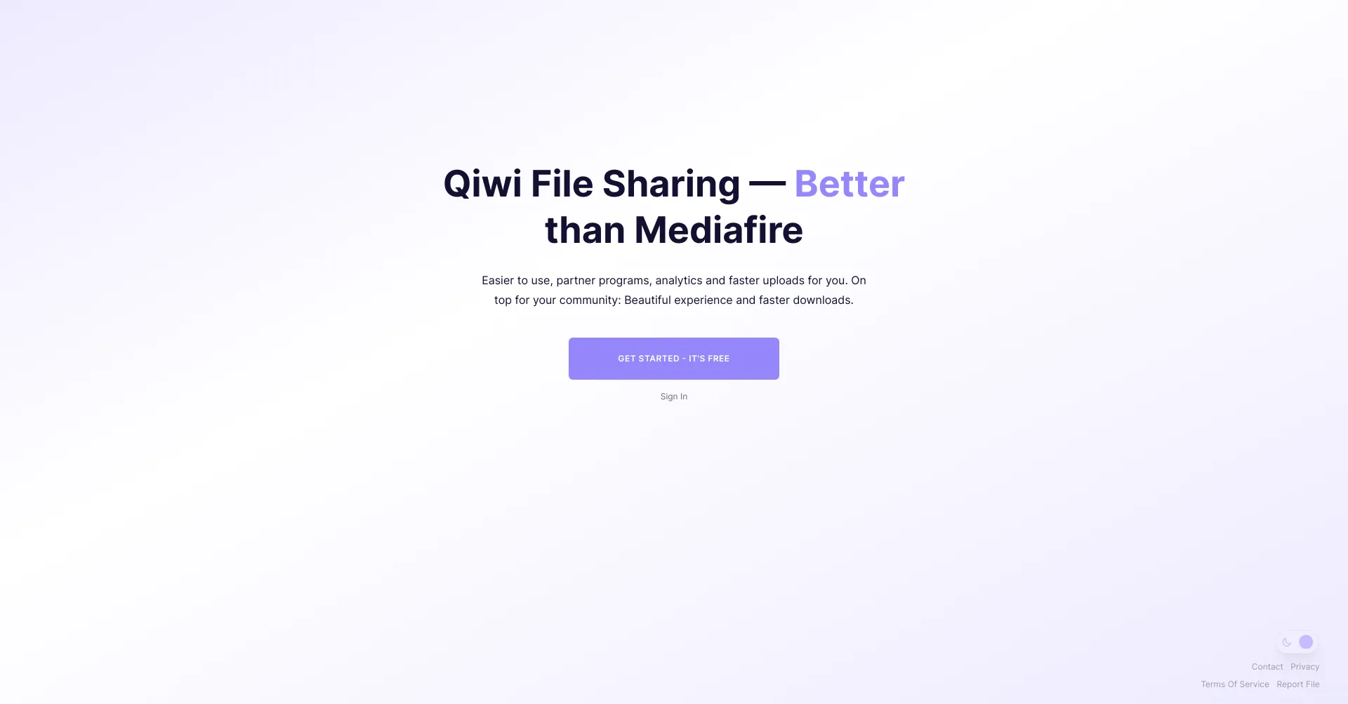 Website screenshot of Qiwi.gg