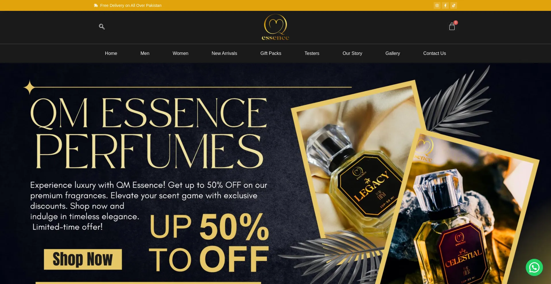 Website screenshot of Qm-essence.com