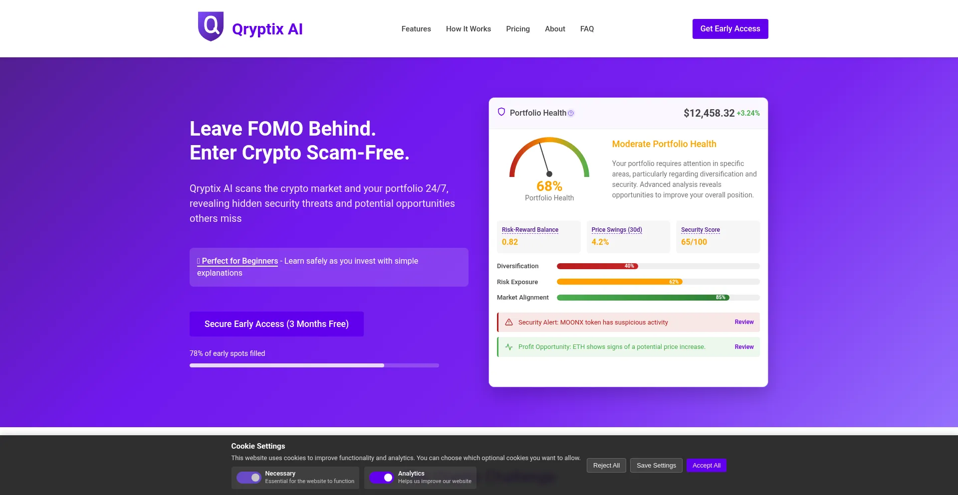 Website screenshot of Qryptix.ai