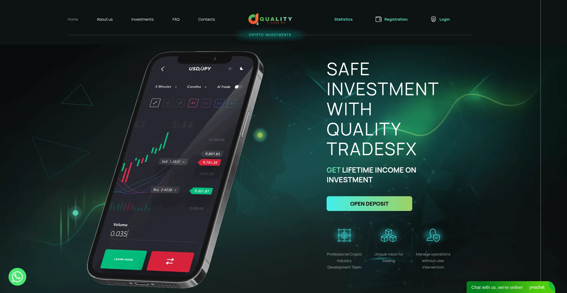 Website screenshot of Qualitytradefx.com