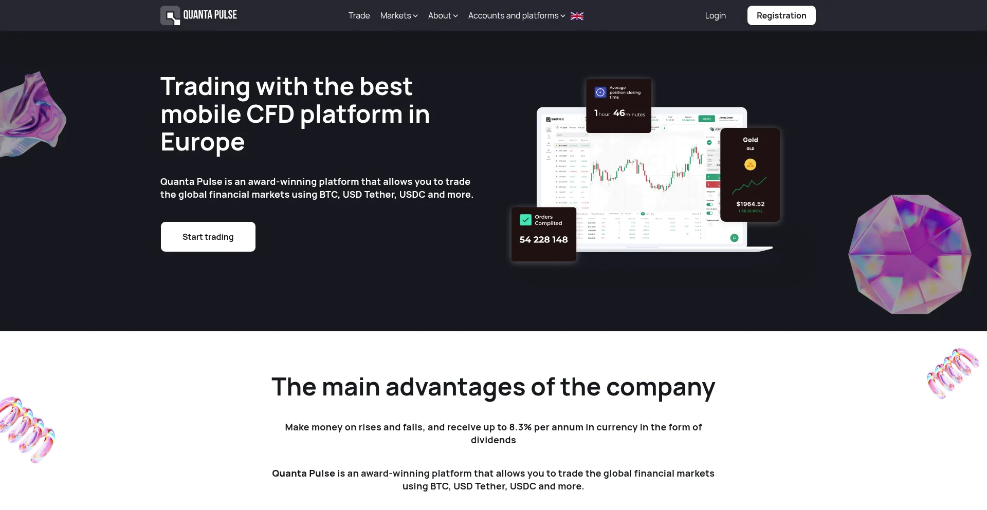 Website screenshot of Quantapulse.org
