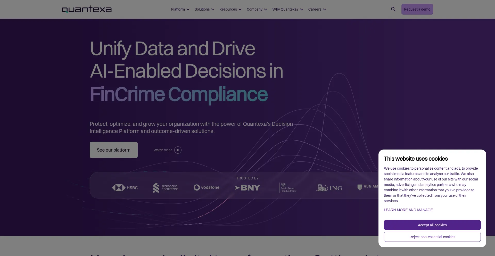 Website screenshot of Quantexa.com