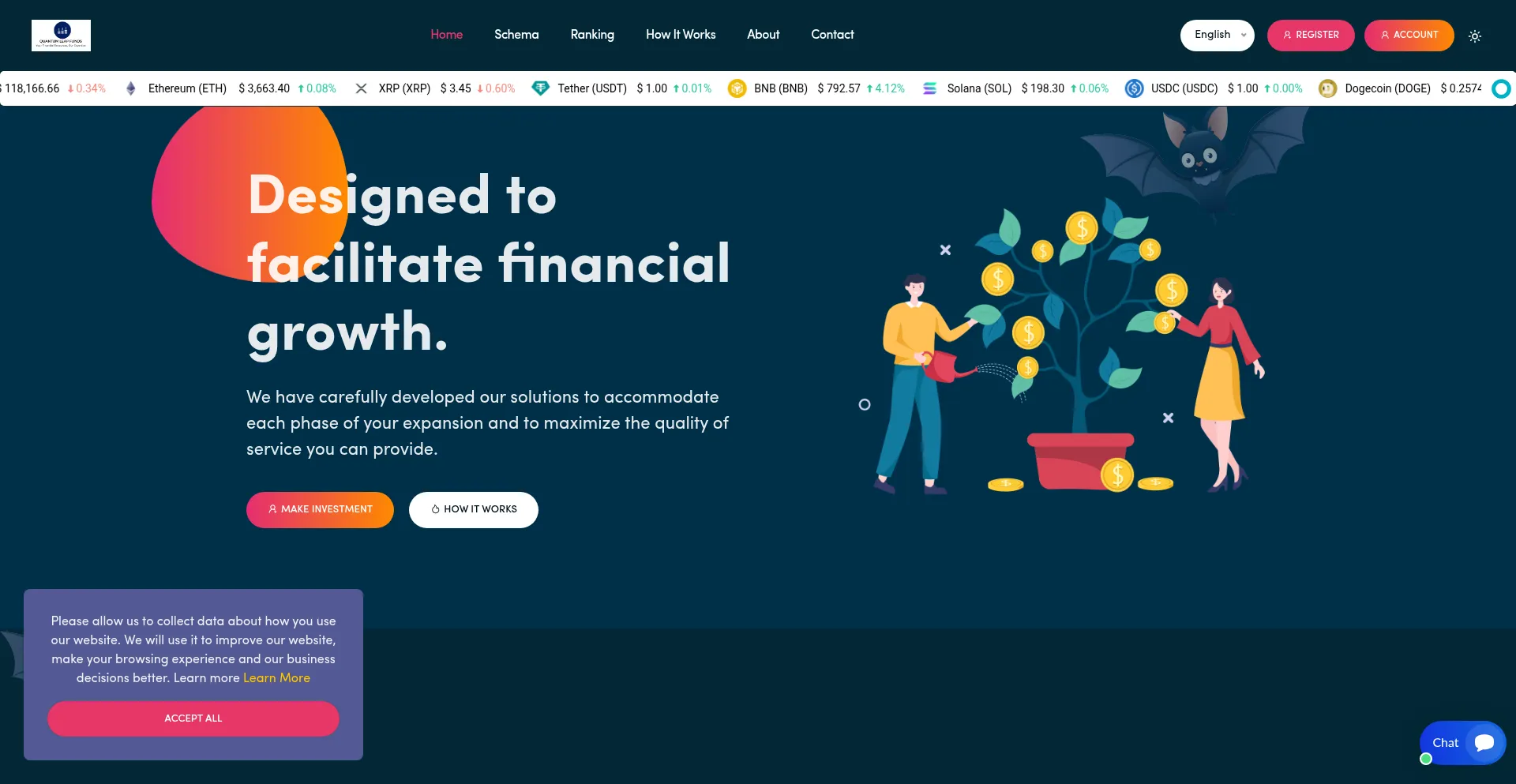Website screenshot of Quantumleap-funds.com