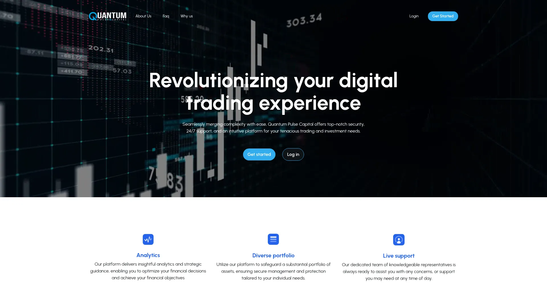 Website screenshot of Quantumpulsecapital.com
