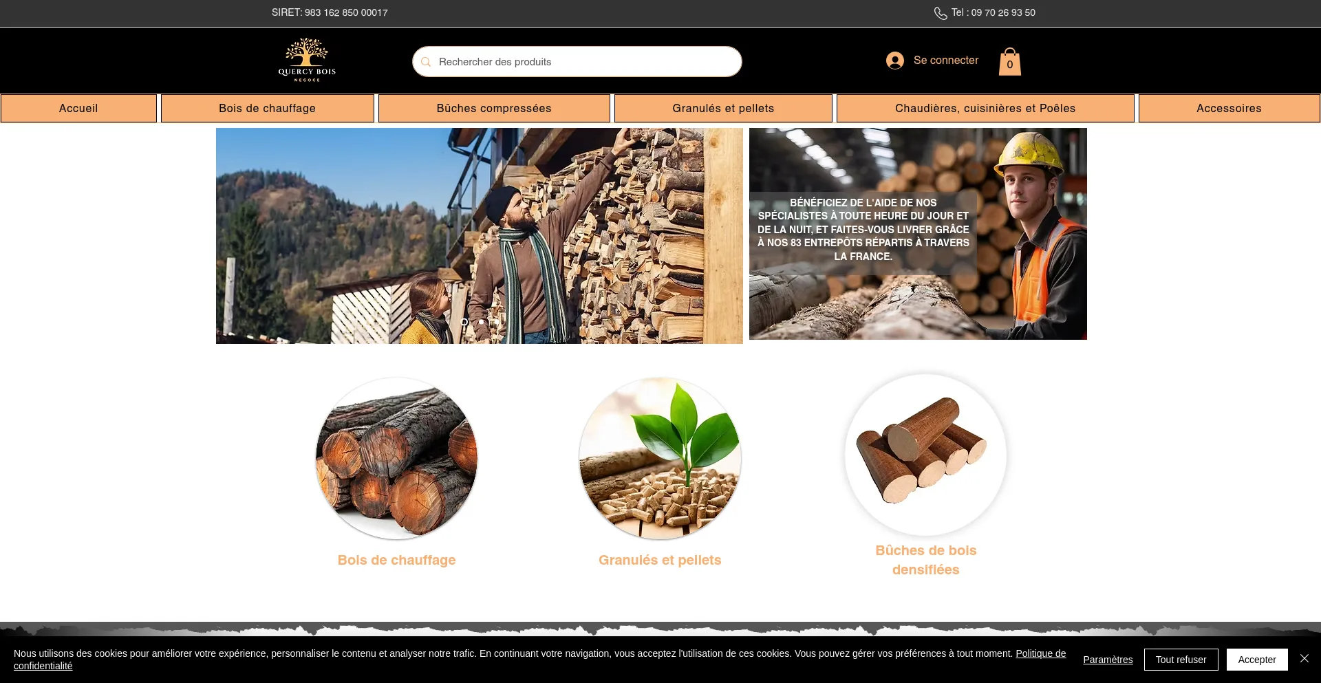 Website screenshot of Quercybois.com