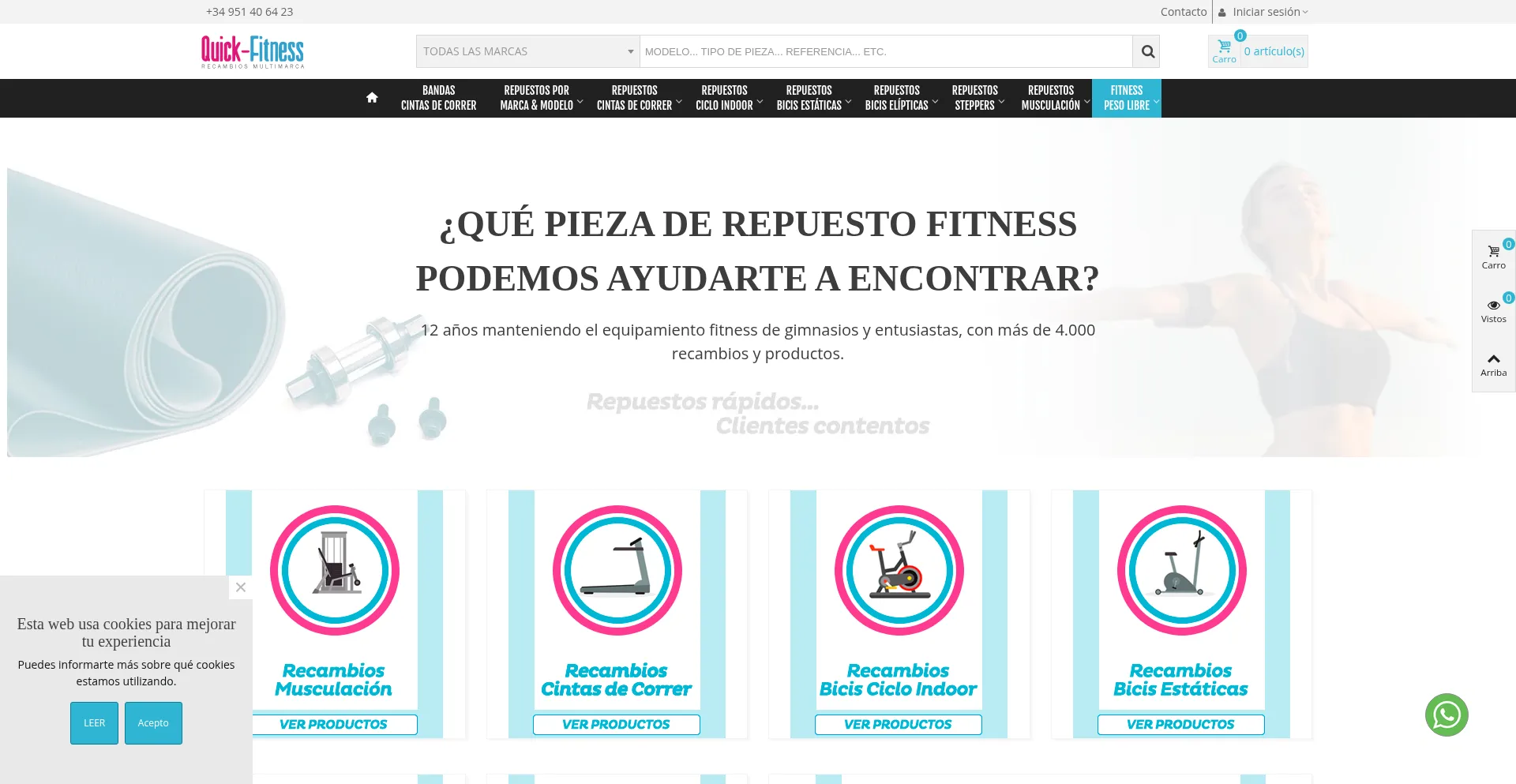 Website screenshot of Quick-fitness.es