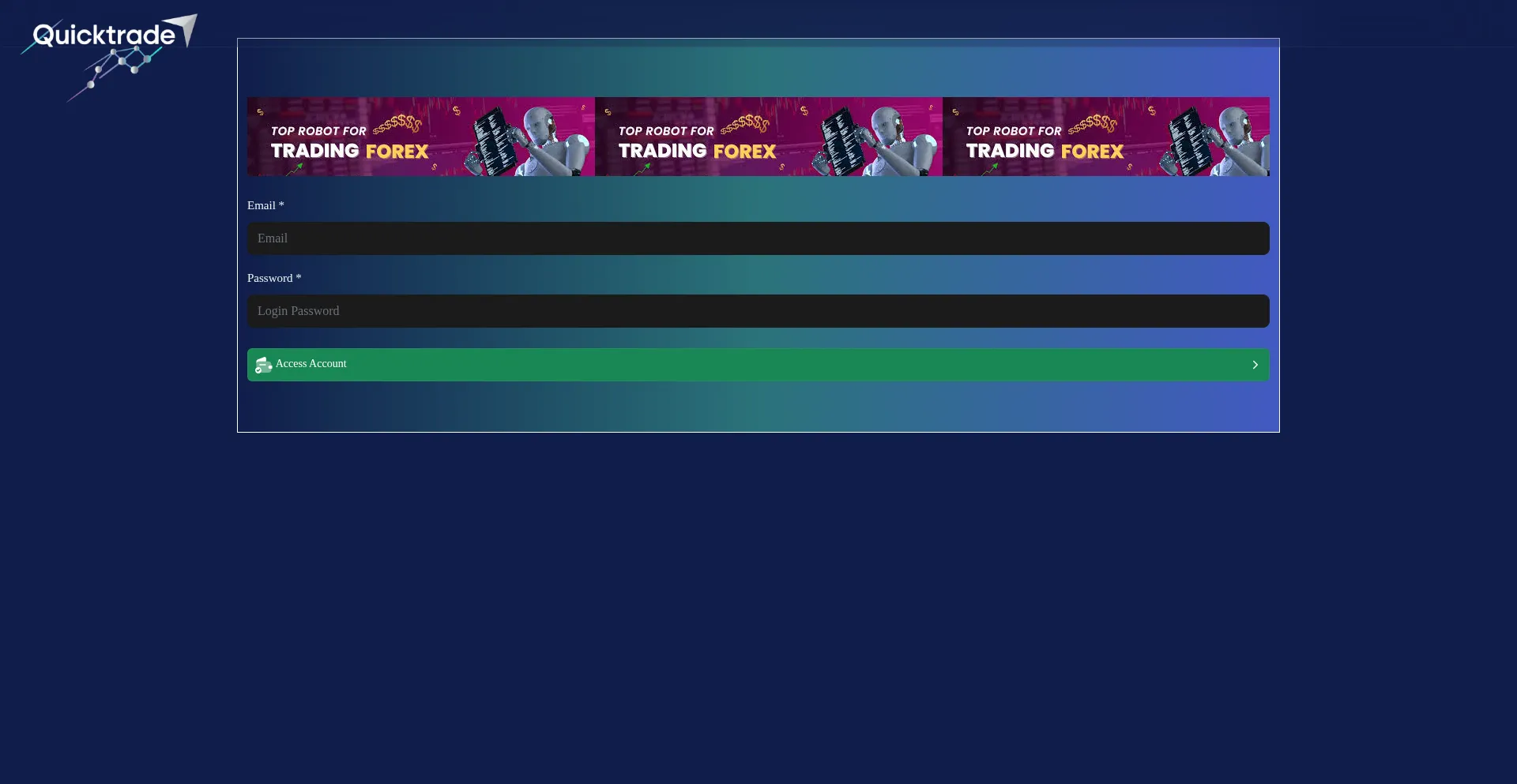 Website screenshot of Quicksystemfortrading.top