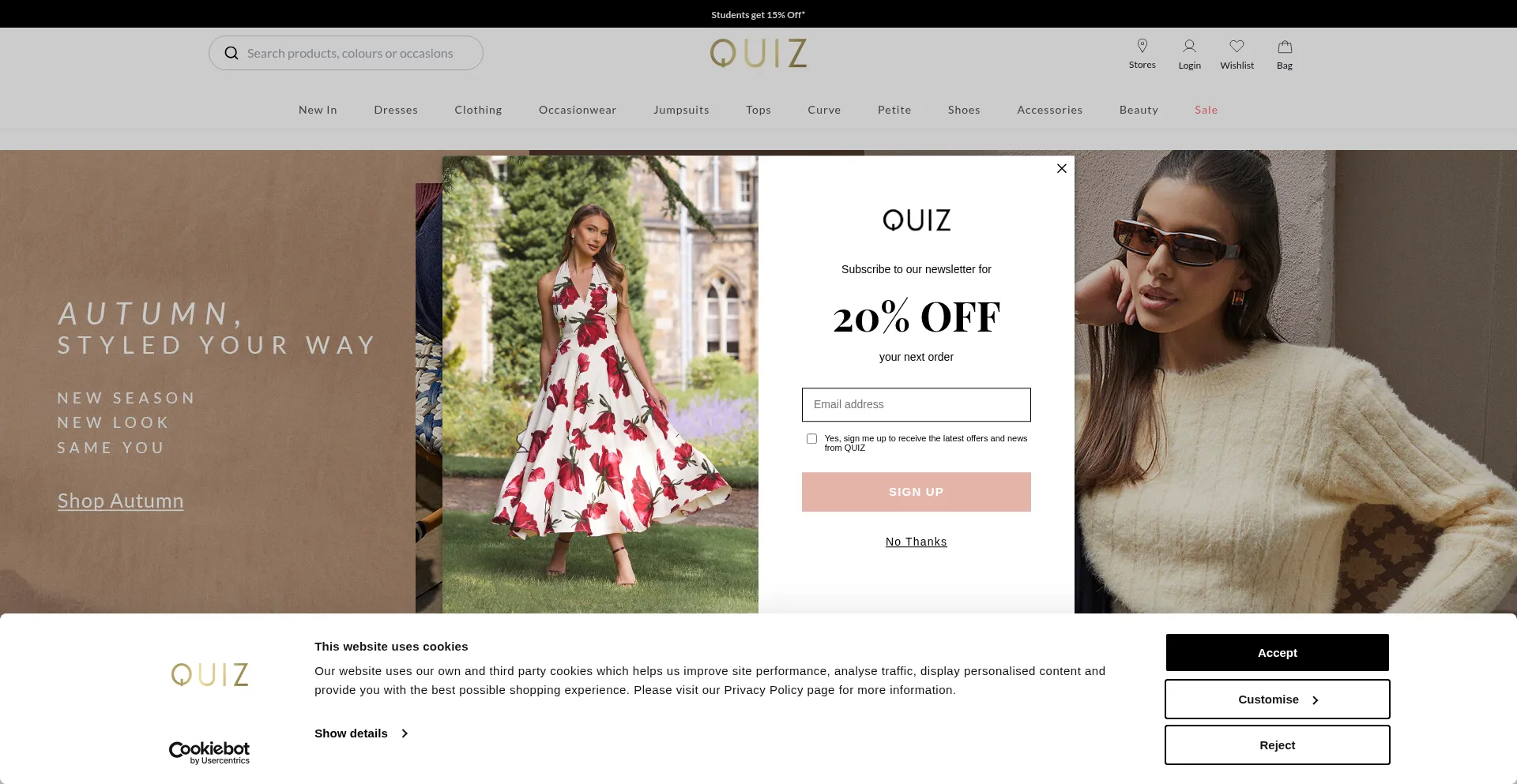 Quizclothing.co.uk Screenshot