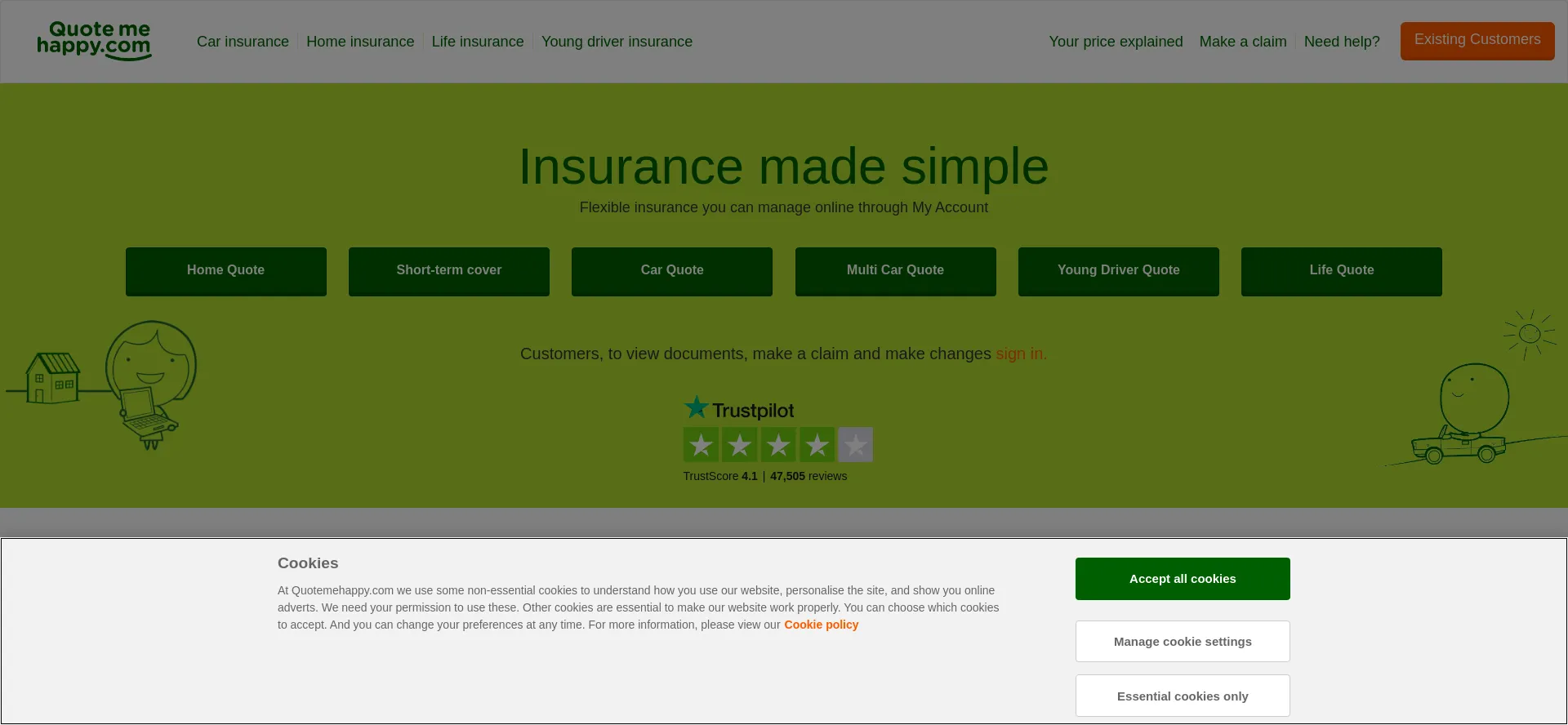 Quotemehappy.com Screenshot