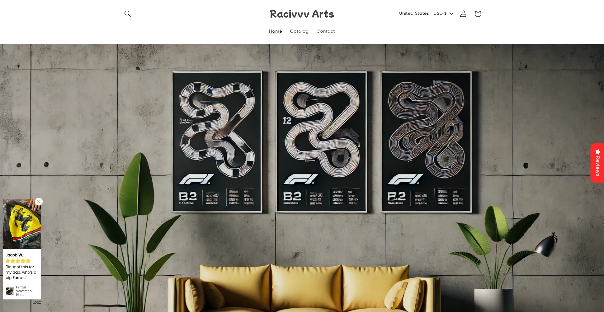 Website screenshot of Raciv.com