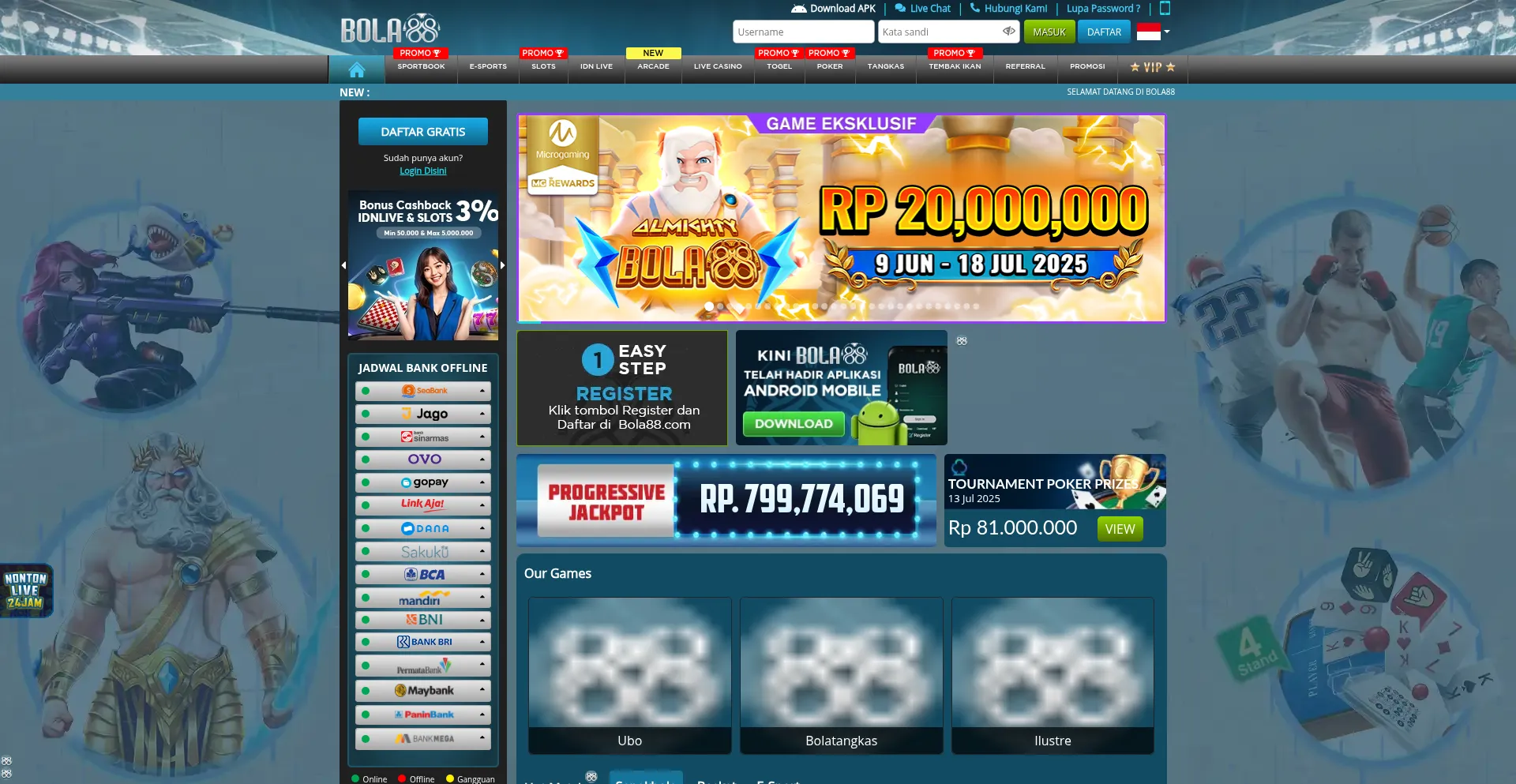 Website screenshot of Radarbola.pro