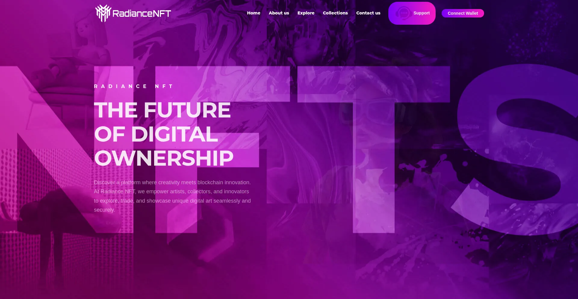 Website screenshot of Radiancenft.com