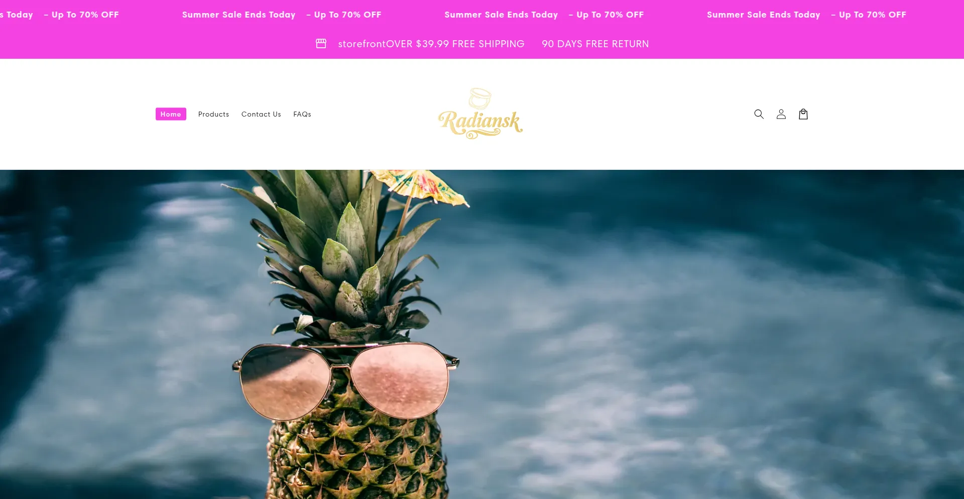 Website screenshot of Radiansk.com