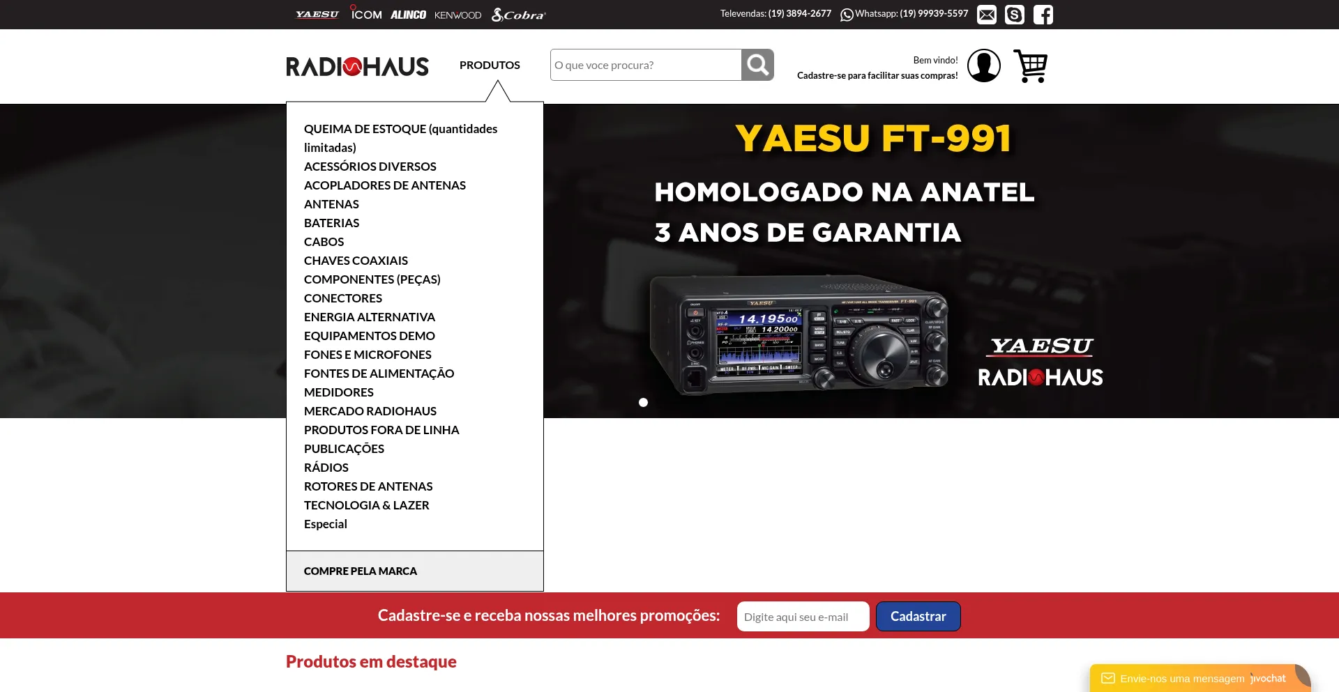 Website screenshot of Radiohaus.com.br