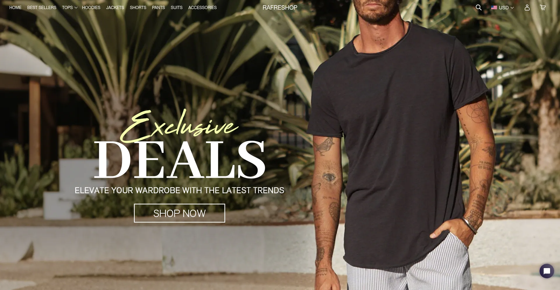 Website screenshot of Rafreshop.com