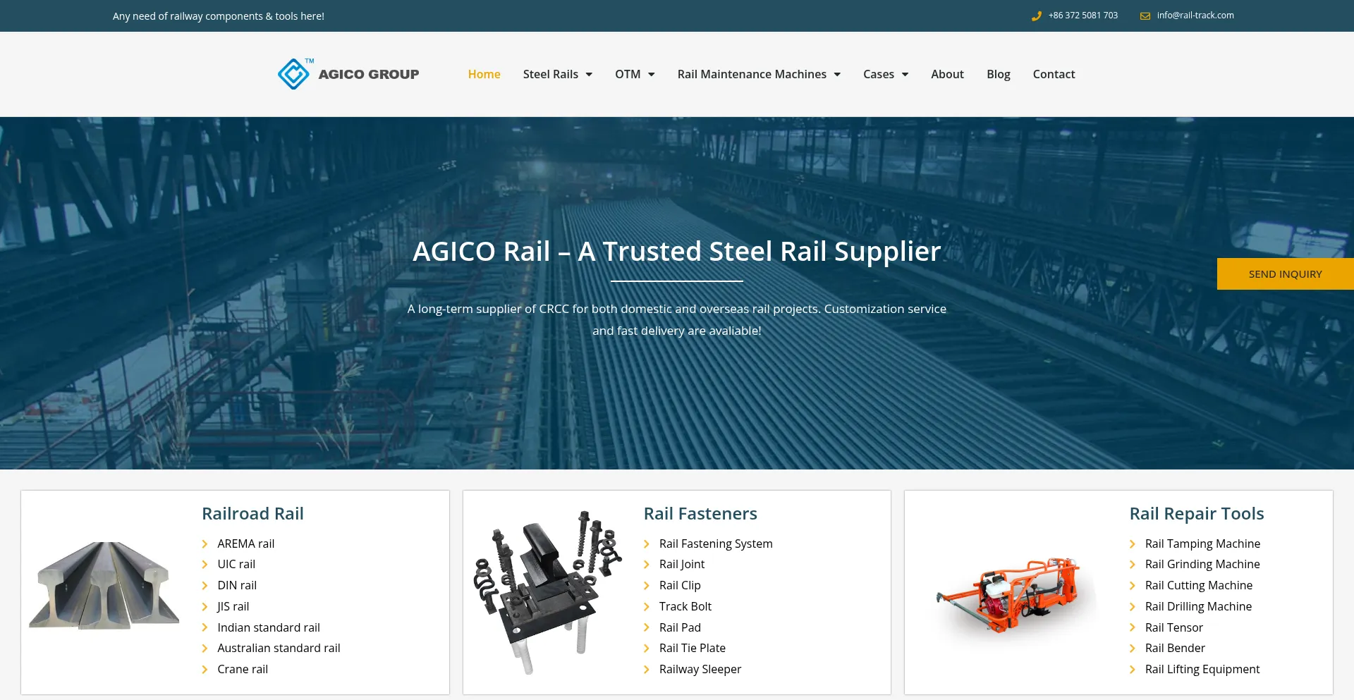 Website screenshot of Rail-track.com