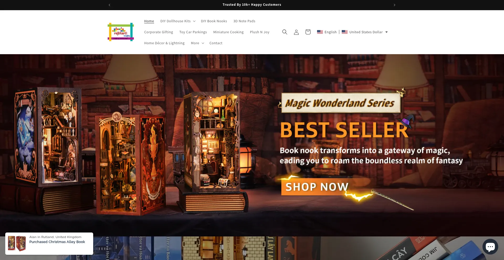 Website screenshot of Rajbharticrafts.com