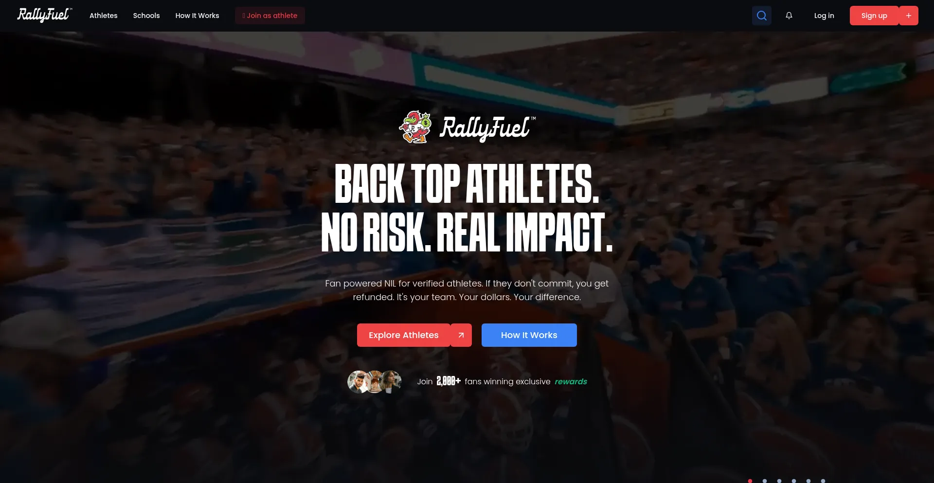Website screenshot of Rallyfuel.com