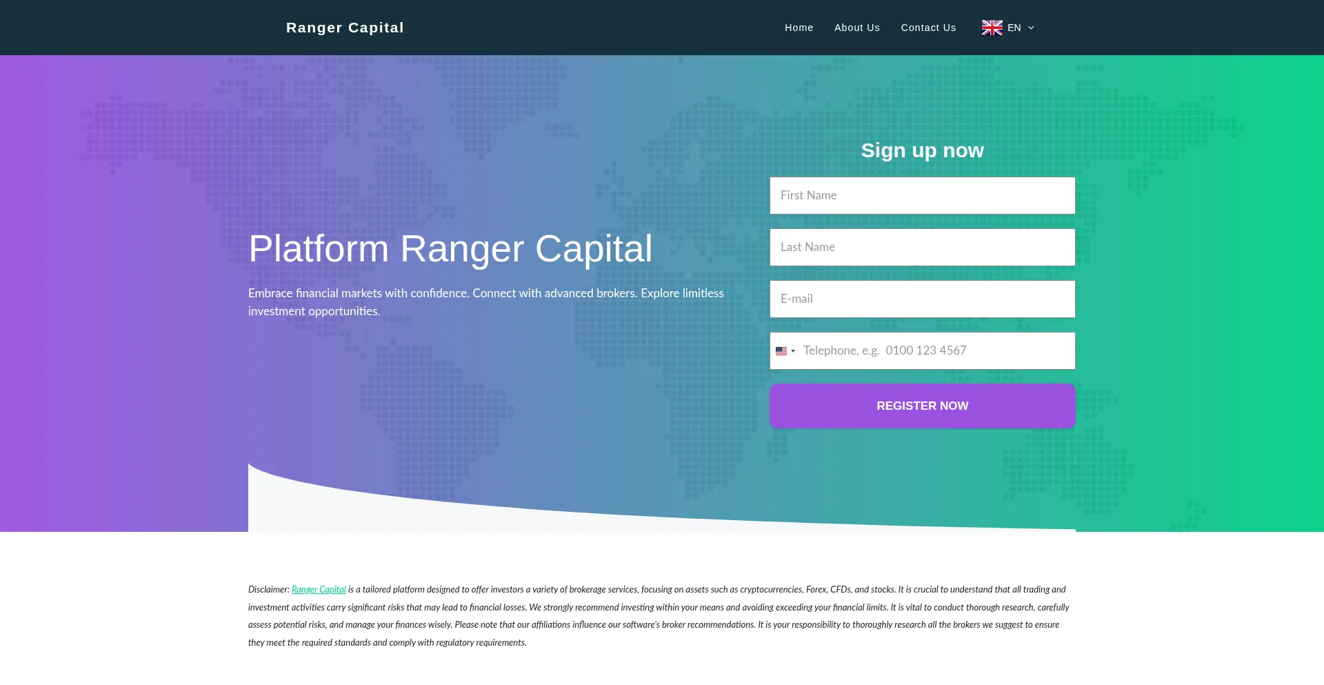 Website screenshot of Ranger-capital.net