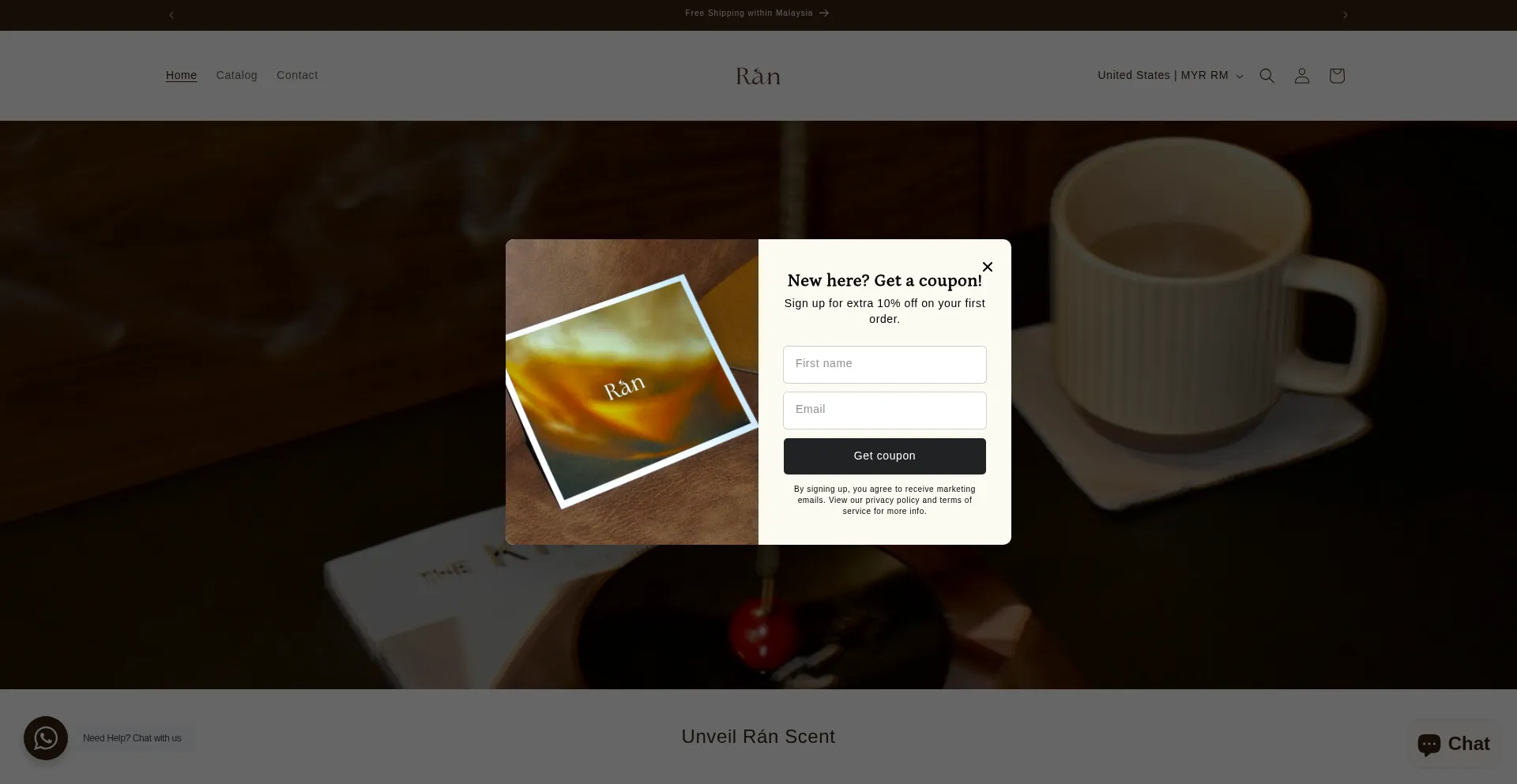 Website screenshot of Ranscent.com